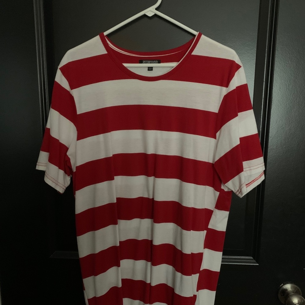 Elwood Red/White Striped Tee
